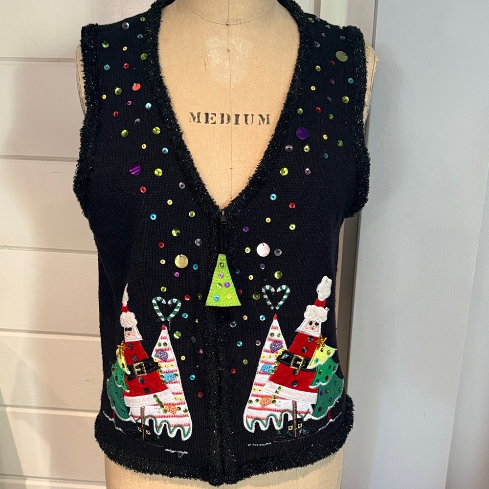 Vintage Christmas Sweater Vest by Carly St. Claire XL